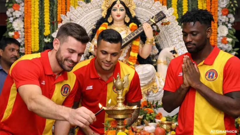 east-bengal-stars-inaugurate-saraswati-puja-naktala