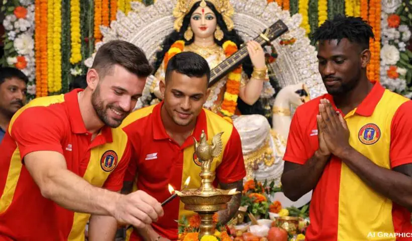 east-bengal-stars-inaugurate-saraswati-puja-naktala