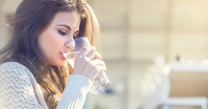 Drinking water girl