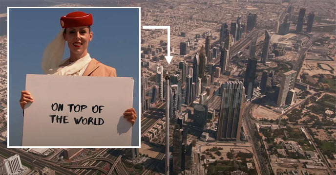 Emirates puts beauty on top of Burj Khalifa in advertisement