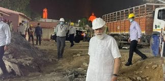 Narendra modi visited parliament building construction site