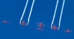 Skies for an aerial display over Dal Lake