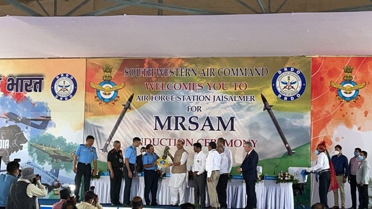 Today the air defence missile (MRSAM) System was handed to Indian Air Force at an induction ceremony in Jaisalmer