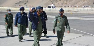 Air Chief Mshl VR Chaudhari CAS visited Air Force Stn Leh