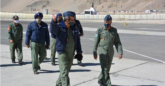 Air Chief Mshl VR Chaudhari CAS visited Air Force Stn Leh