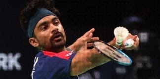 Samir Verma in the second round of the French Open badminton
