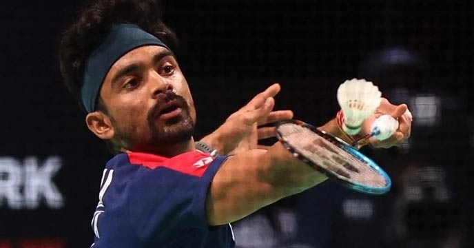 Samir Verma in the second round of the French Open badminton