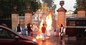 ABPP members protest against modi and yogi Adityanath