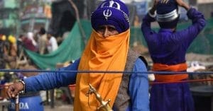 farmers' protest site in Singhu border