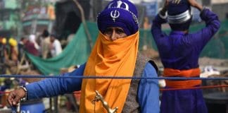 farmers' protest site in Singhu border