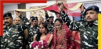 CRPF soldiers walked Constable Shailendra Pratap Singh's sister