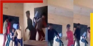 Students misbehave with teacher in school