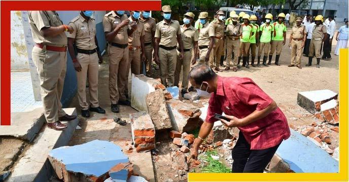 school wall collapse in Tirunelveli