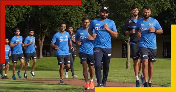 Team India went down to practice