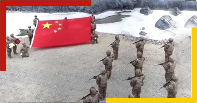Chinese flag unfurled in Galwan valley