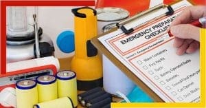 What kits should be stored at home as an emergency?