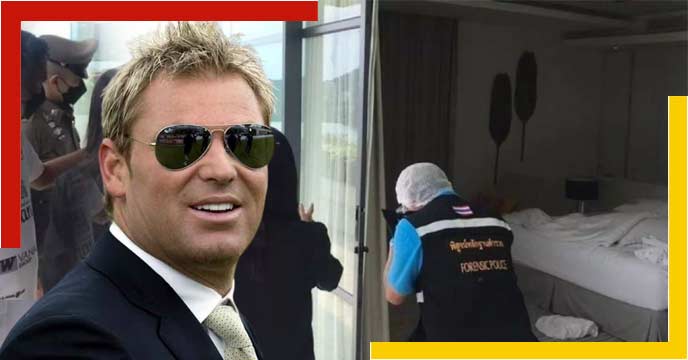 Shane Warne's room had blood stains