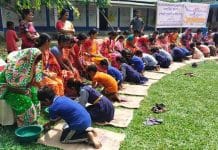 ‘Ma Pujo’ students in Dhupguri