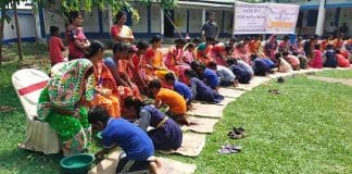 ‘Ma Pujo’ students in Dhupguri