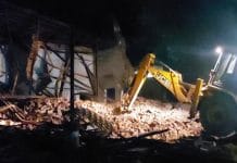 Railway authorities demolished a school with a bulldozer
