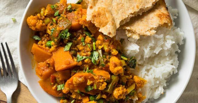 vegetarian curry ,eat,rice, vegetarian petals