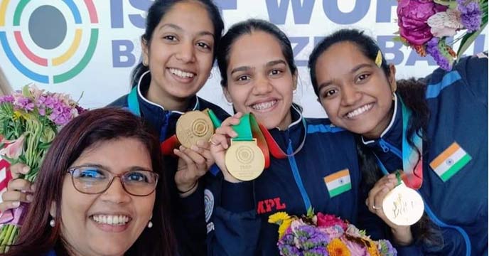 Indian Women’s team won gold in ISSF World Cup 2022 10m Air Rifle Division