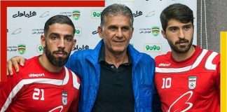 Iranian footballers Karim Ansarifard and Ashkan Deja Gah