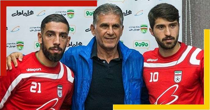 Iranian footballers Karim Ansarifard and Ashkan Deja Gah