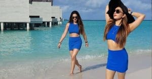 Bengali actress Kaushani Mukherjee in blue dress goes viral on social media
