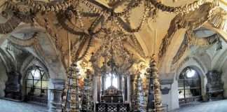 church-is-decorated-with-thousands-of-skeletons