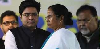 Mamata Banerjee and Abhishek Banerjee at a political rally