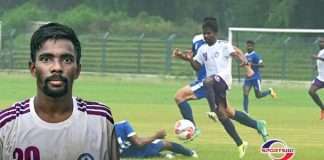 United sports footballer basudeb Mandi scored a brilliant goal at cfl