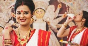 hair protected during the durga puja