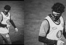 মুখে বিশেষ ধরনের মাস্ক পরে প্র্যাক্টিসে কিরিয়াকু Charalambos Kyriakou