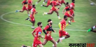 East Bengal Football Club team posing for a photo