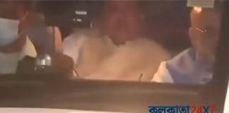 Amit Shah in Bengal with Shuvendu Adhikari sitting next to him