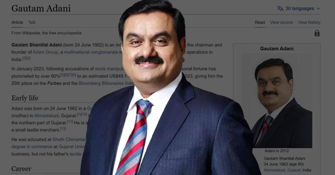 wikipedia makes serious allegations against adani