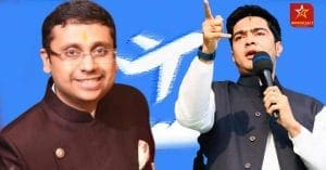 Abhishek Bandopadhyay and Binay Mishra at Kolkata airport before their foreign trip for coal scam investigation