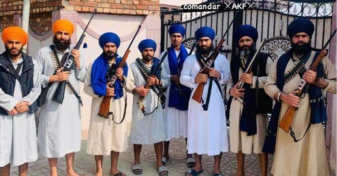 Khalistani Militant Amritpal Singh with Rifle