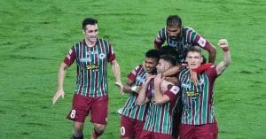 Mohun Bagan's foreign players Slavko Damjanovic and Brandon Hamill