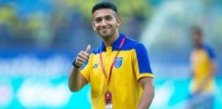 Sahal Abdul Samad, Indian football star, in action during a match