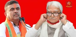 Suvendu Adhikari and Biman Bose in heated discussion