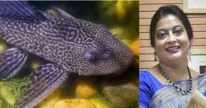 ZSI Director Dr. Dhriti Banerjee holding a fish specimen
