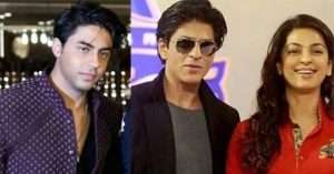 Aryan Khan and Juhi Chawla in a Photo