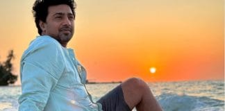 Bengali actor Dev posing with a wide smile in the Maldives