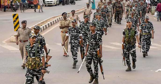Central paramilitary forces deployed for security during Hanuman Jayanti celebrations