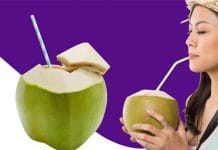 A Girl Drinking Coconut Water