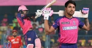 Dhruv Jurel playing for Rajasthan Royals in IPL 2023