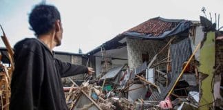 Destruction caused by the Indonesia earthquake