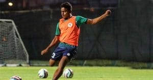 Fardeen Ali Molla, Mohun Bagan AC footballer, posing for the camera